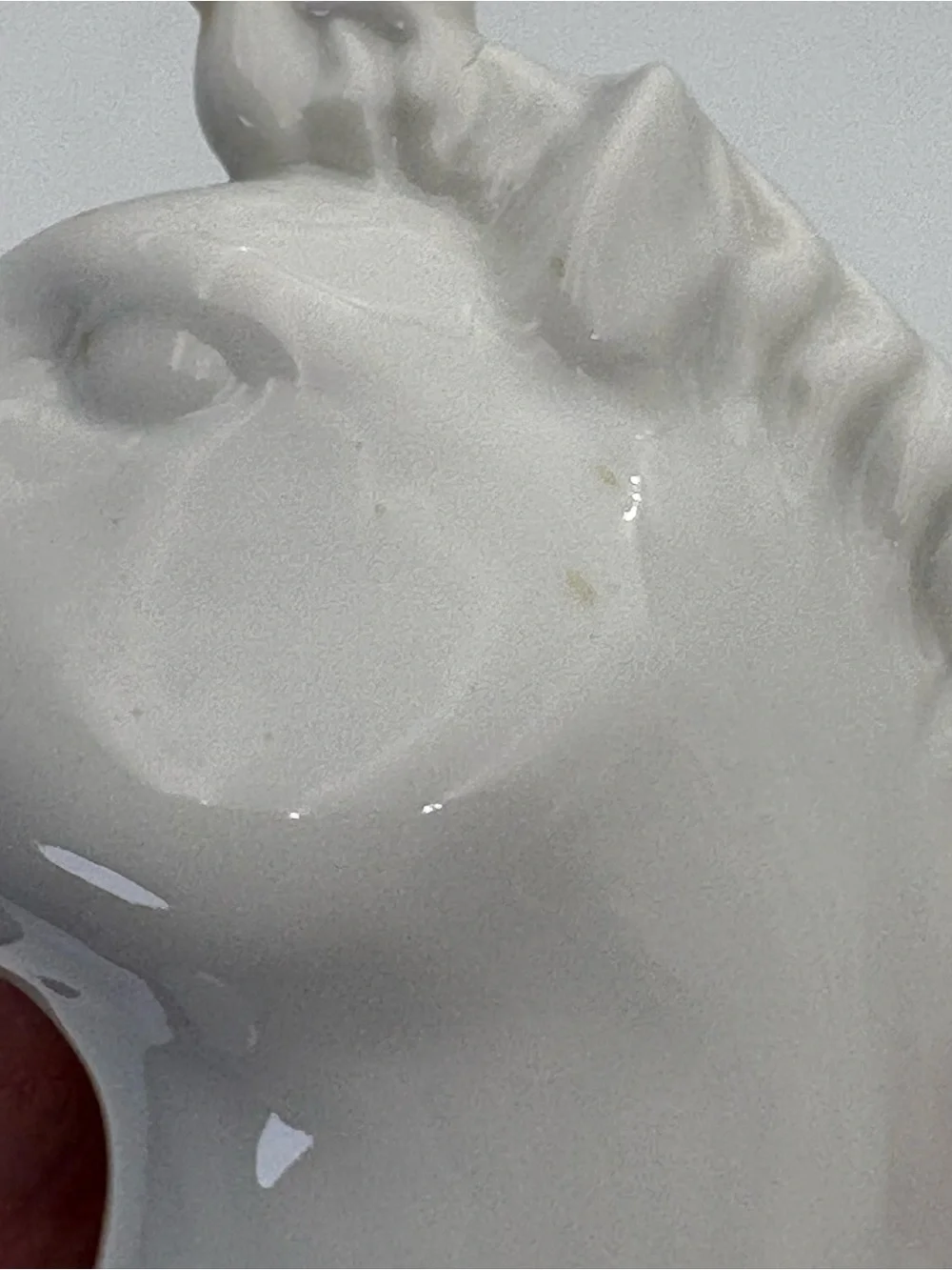 White Glazed Ceramic Unicorn Hook